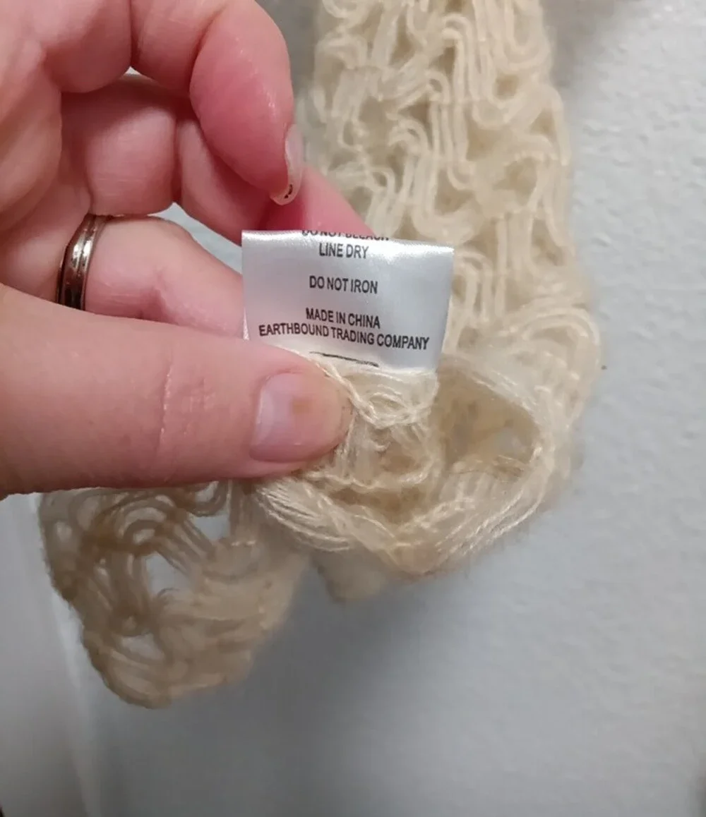 Hand Crochet Soft Cream  Ruffle Scarf - Women Accessories